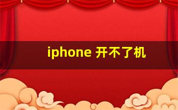 iphone 开不了机